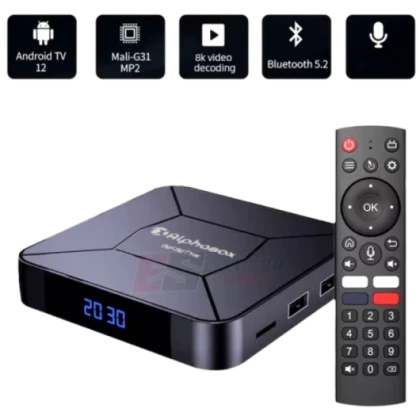 Boîtier Alphabox Infinity, Android 12, ALLWINNER H618, avec télécommande vocale BT 4G / 32G